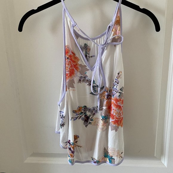 Free People Break Free Tank Top White Floral - Picture 6 of 9